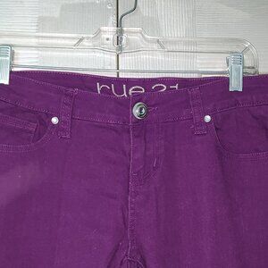 Rue 21 Low Rise Skinny Jeans- Purple Size 7/8
